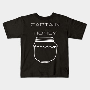 Captain Honey Typography White Design Kids T-Shirt